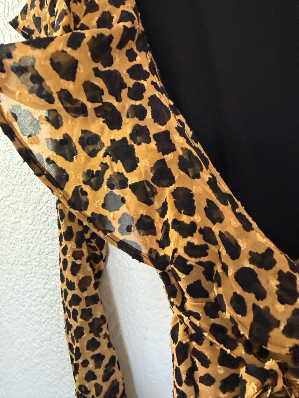 Free People Leopard Print‎ Ruffle Wrap Mini Dress | Boho Flowy| XS - Picture 11 of 12